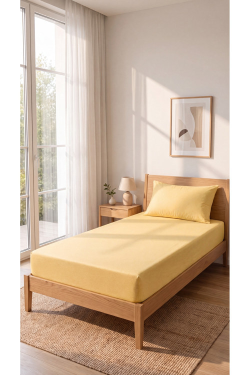 Tek Kişilik Lastikli Çarşaf Takımı 1 Lastikli Çarşaf (100 X 200) 1 Yastık Kılıfı (50 X 70)