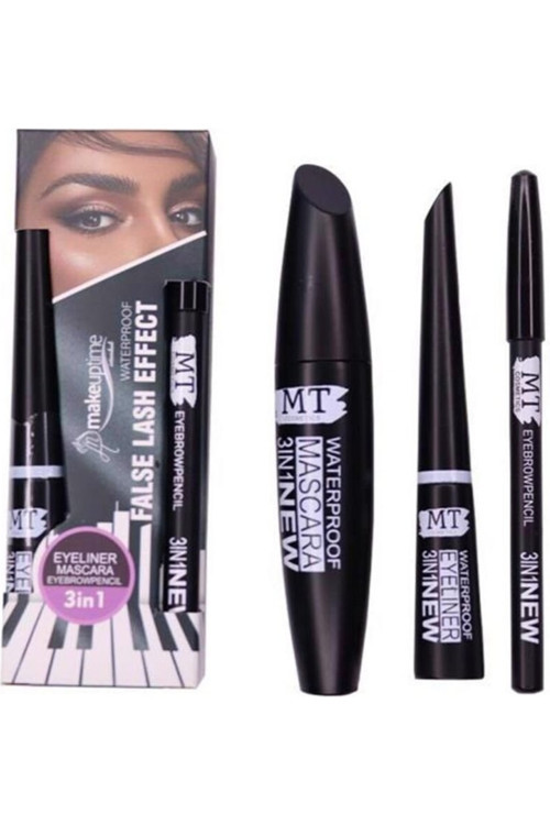 Mt 3 In 1 Suya Dayanıklı Maskara & Kalem & Eyeliner Seti