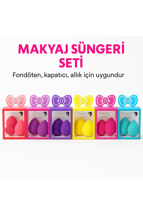 Puff Puff Sünger Ultra Soft Gözaltı Makyaj Süngerleri 6Lı Mini Makyaj Süngeri (Suda Şişen! )