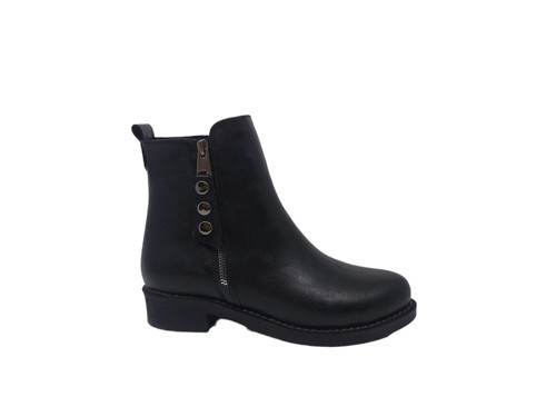 401 Kadın Siyah Fermuarlı Bot