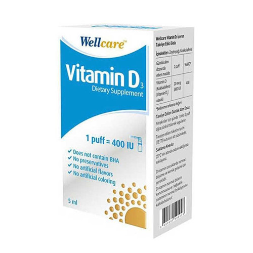 Vitamin D3 İçeren Diyet Takviyesi 5 ml 1 Fıs 400 IU