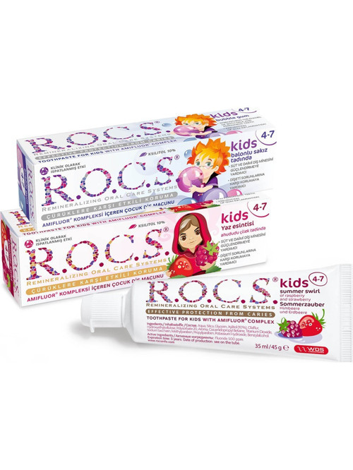 Kids Diş Macunu Seti 4-7 Yaş İçin Çürük Koruma Etkili 45 gr x 2 Adet