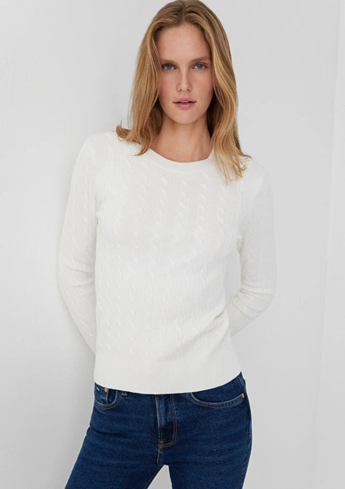 Mavi M1710910-70057 Mavi Burgu Desenli Kazak Kadın Sweatshirt