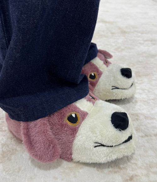 Sevimli Köpek Figürlü Unisex Hayvanlı Panduf