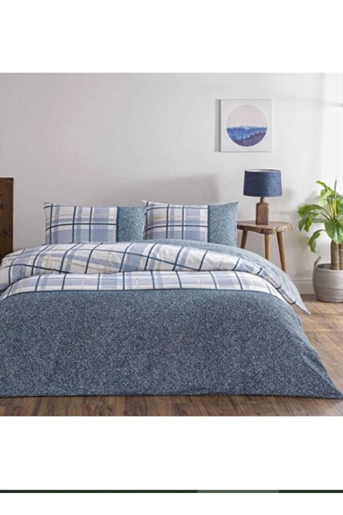 Flanel Kışlık Tek Kişilik Nevresim Takımı Mavi