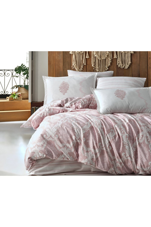Ranforce 100% Pamuk Tek Kişilik Nevresim Takımı Fiorita Pembe V1