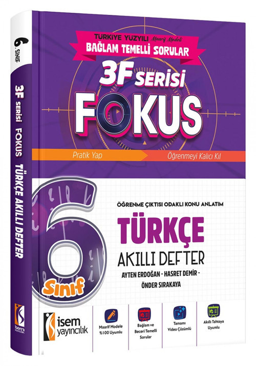 İsem 6. Sınıf Fokus Türkçe Akıllı Defter İsem Yayıncılık