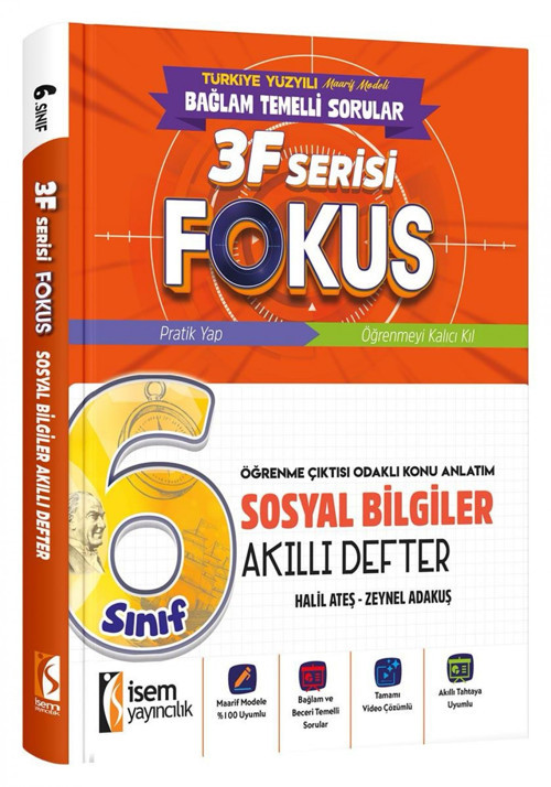 İsem 6. Sınıf Fokus Sosyal Bilgiler Akıllı Defter İsem Yayıncılık