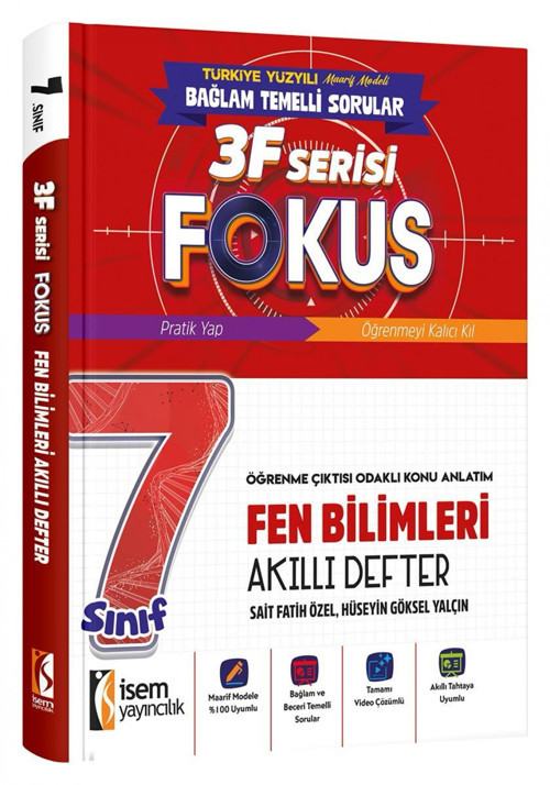 İsem 7. Sınıf Fokus Fen Bilimleri Akıllı Defter İsem Yayıncılık