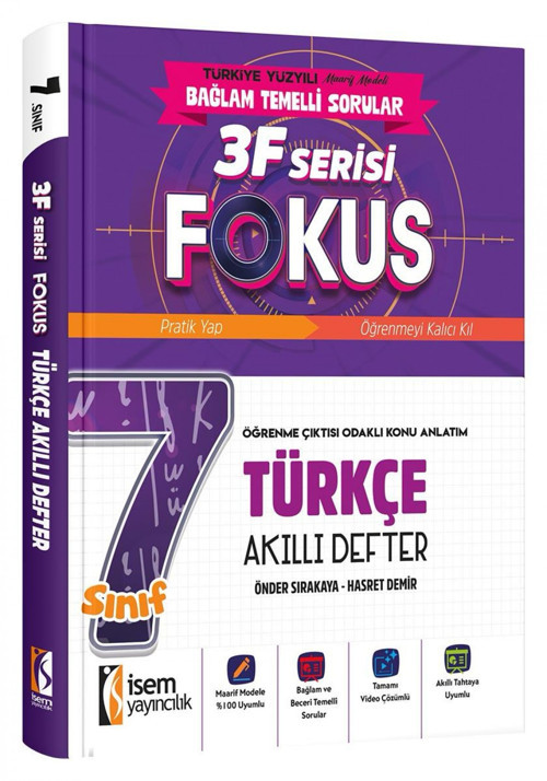 İsem 7. Sınıf Fokus Türkçe Akıllı Defter İsem Yayıncılık