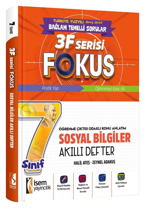 İsem 7. Sınıf Fokus Sosyal Bilgiler Akıllı Defter İsem Yayıncılık