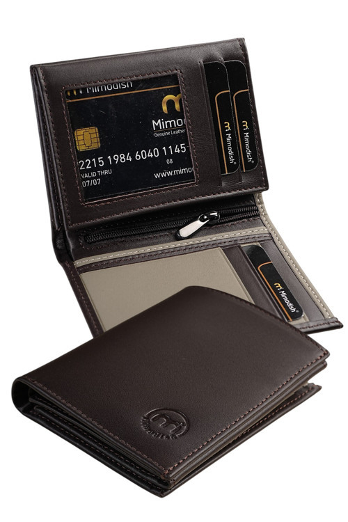 Signature 1794 Hakiki Deri Dikey Premium Minimal Erkek Kartlık Cüzdan Koyu Kahve Vizon – 10 Yıl Dikiş Garantili