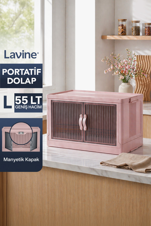 ”Large” Portatif Dolap Organizer 55Lt Çok Amaçlı Mıknatıs Kapaklı, Katlanır