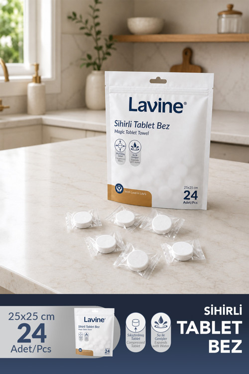 24’Lü Sihirli Tablet Bez 25X25 Cm – Su İle Açılan Çok Amaçlı Temizlik Bezi