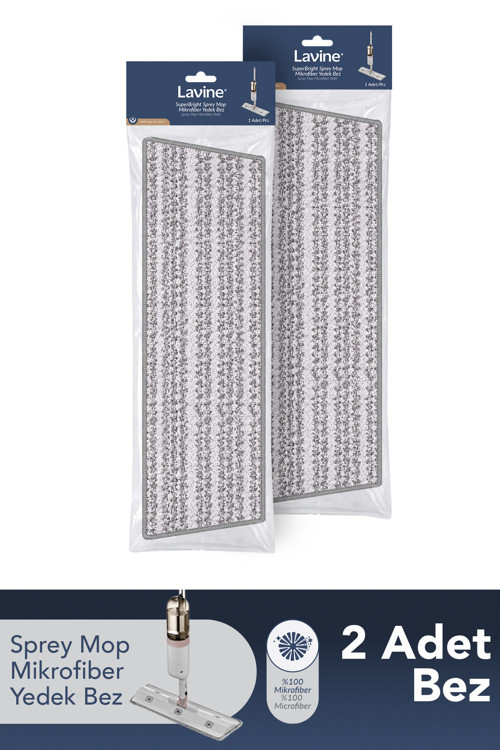 (2 Adet) Sprey Mop Temizlik Seti %100 Mikrofiber Yedek Bezi