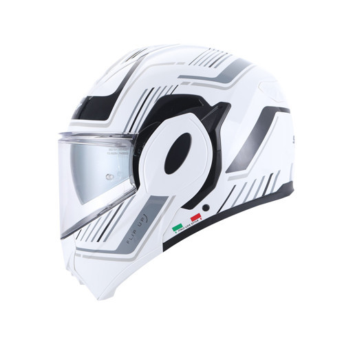 X600 Orion White Grey 180° Çene Açılır Motosiklet Kaskı