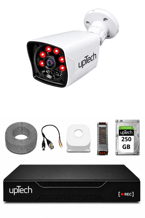 1 Kameralı Güvenlik Kamera Seti 2MP 1080P Full HD 6 Atom LED Gece Görüşlü 250GB HDD 5525