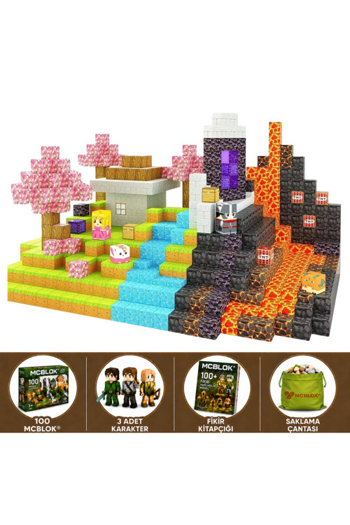 Minecraft Manyetik Küp Blok Yapı Taşı 100 Parça