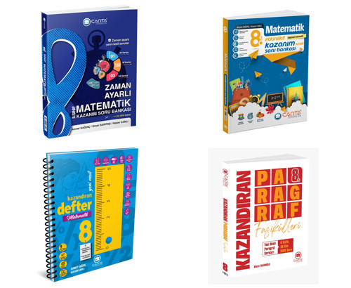 Çanta 2027 8. Sınıf Lgs Matematik Zaman Ayarlı + Etkinlikli Kazanım Soru Bankası + Kazandıran Defter + Kazandıran Paragr
