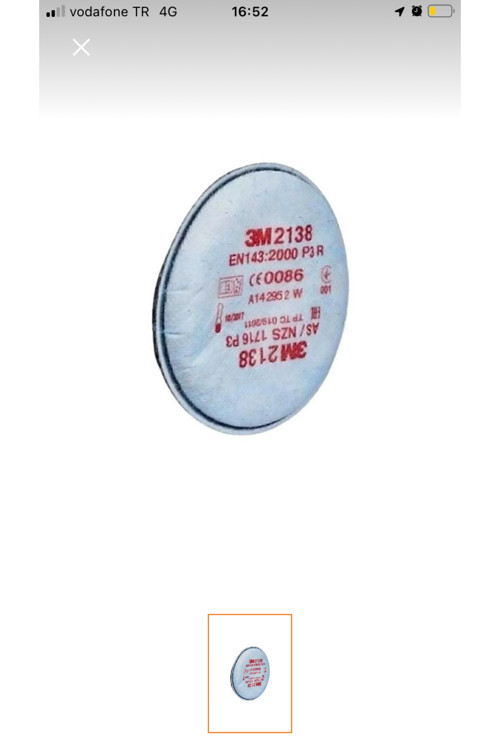 2138 P3 Organik Ozon-Gaz/buhar Filtresi