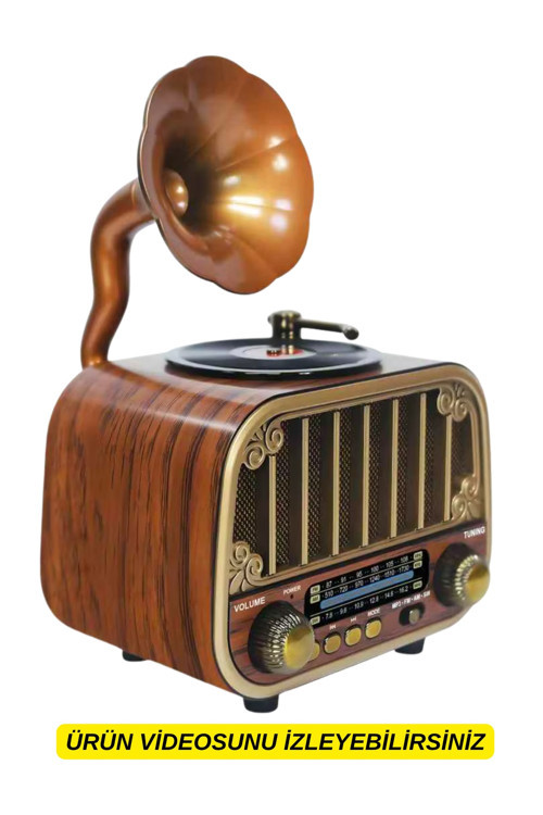 DCX-13 Kahverengi Nostaljik Radyo & Zarif Nostaljik Ahşap Görünümlü Radyo Bluetooth Hoparlör