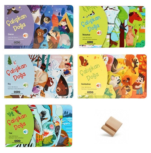 Yapı Kredi 0-3 Yaş Çalışkan Doğa Serisi İlkbahar Yaz Sonbahar Kış ve Gece Sesli Kitaplar 5li Set