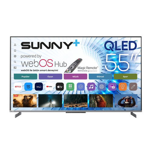 Plus 55" SN55LEDS-W03M 139 Ekran 4K Ultra HD webOS Smart QLED TV Dahili Subwoofer