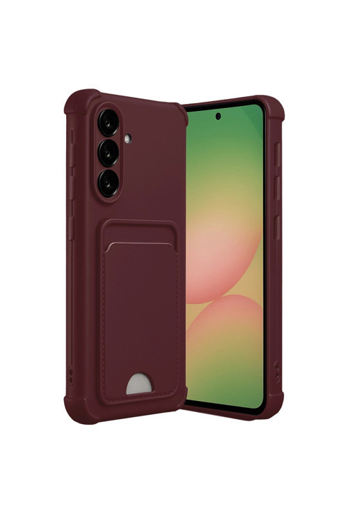 Samsung Galaxy A36 Kılıf Kelvin Kartvizitli Silikon - Bordo