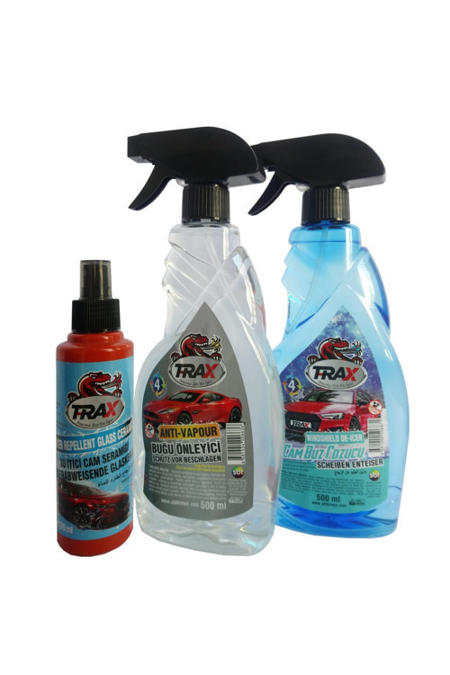 Buğu Önleyici + Araba Oto Cam Etkili Buz Çözücü Sprey 500 ml + Su Yağmur İtici Cam Seramiği