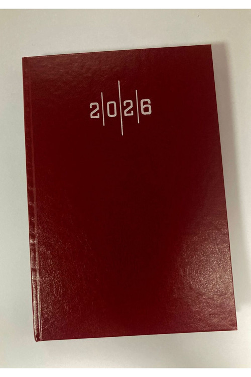 2025 Ajanda Ekonomik Cilt Bezli Çizgili Günlük Ajanda 14x20 Cm Bordo Renk Gönderilecektir.