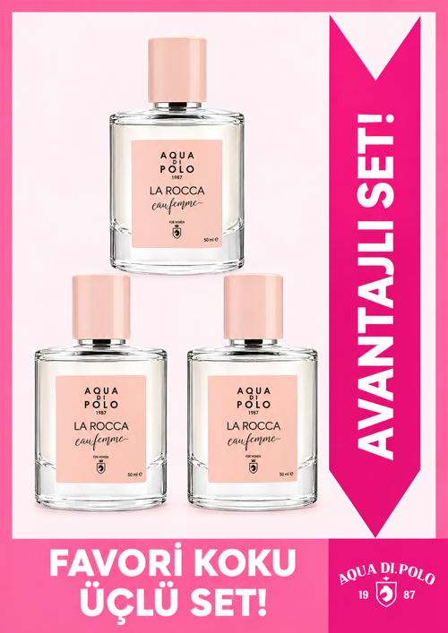 3'lü 1987 La Rocca Sense EDP Kadın Parfüm Seti 50ml | Çiçeksi, Oryantal |Yasemin, Vanilya, Sedir