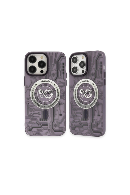 Apple İphone 14 Pro Kılıf Apollo Magneticsafe Desenli Kapak - Apollo Mor - 5