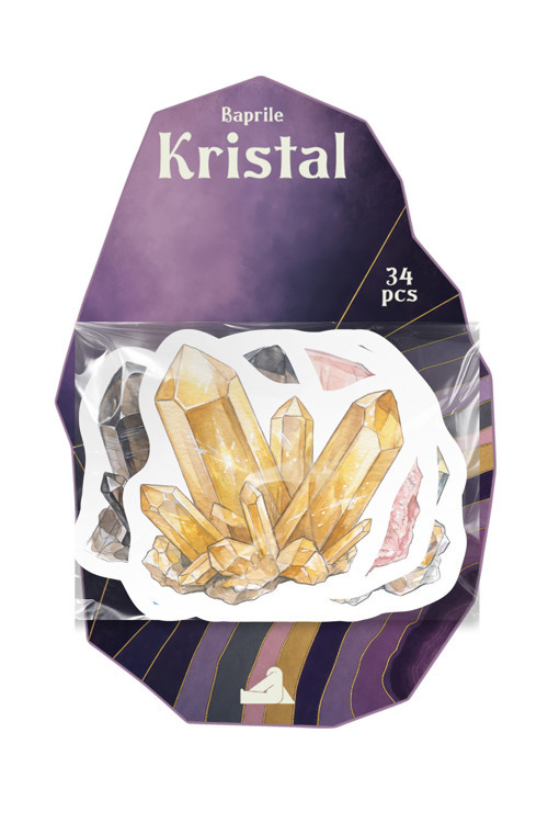 Mineral ve Kristal Sticker Seti 34 Adet Laptop Ajanda Çıkartma