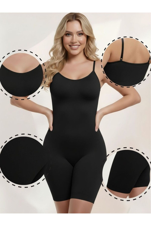 Larix Model Extra Toparlayıcı Extra Sıkılaştırıcı Tam Boy Tulum Korse Siyah Renk