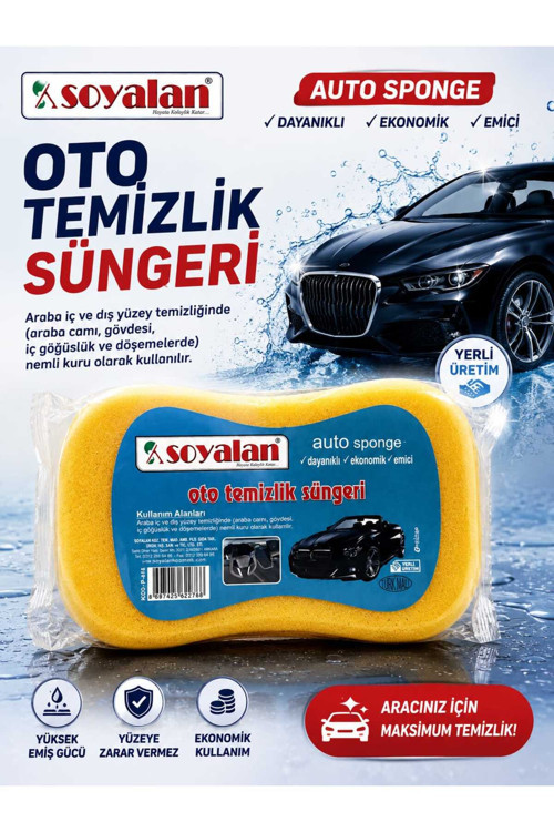 Oto Temizlik Süngeri – Araba Yıkama ve Temizlik Süngeri, Emici ve Dayanıklı