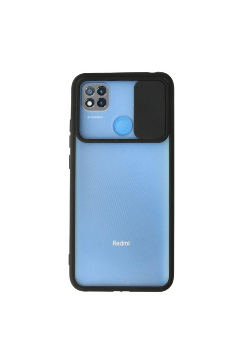 Xiaomi Redmi 9c Kılıf Palm Buzlu Kamera Sürgülü Silikon - Siyah