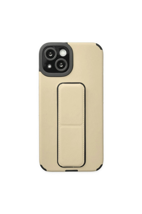 Apple İphone 14 Plus Kılıf Mega Standlı Silikon - Gold
