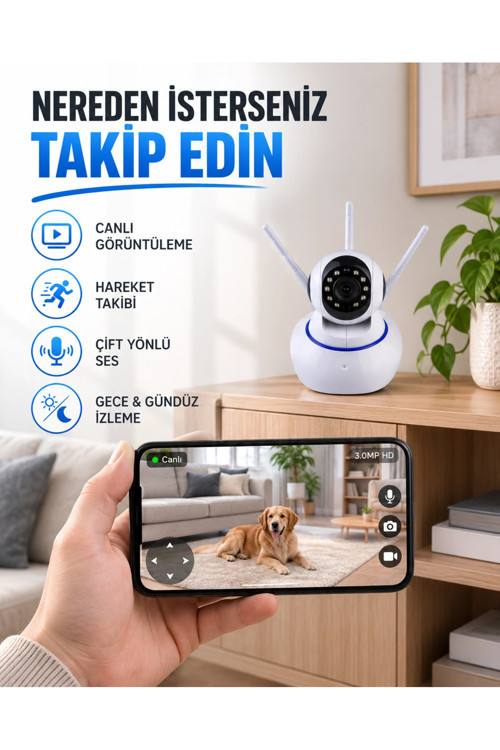 Akıllı IP Güvenlik Kamerası – 1080P HD, Gece Görüşlü, Hareket Algılamalı Yeni Nesil