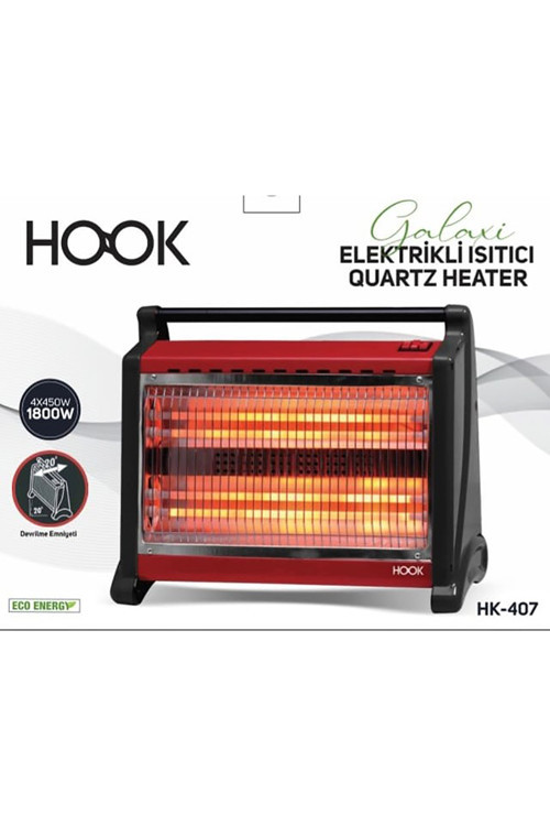 Hk-407 Galaxi Şömine Tipi 4 Çubuklu 1800 Watt Elektrikli Quartz Isıtıcı