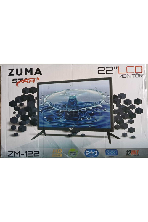 Star 19 Inc 12V Dahili Hoparlör Hd Görüntü LCD Tv Monitör - Siyah