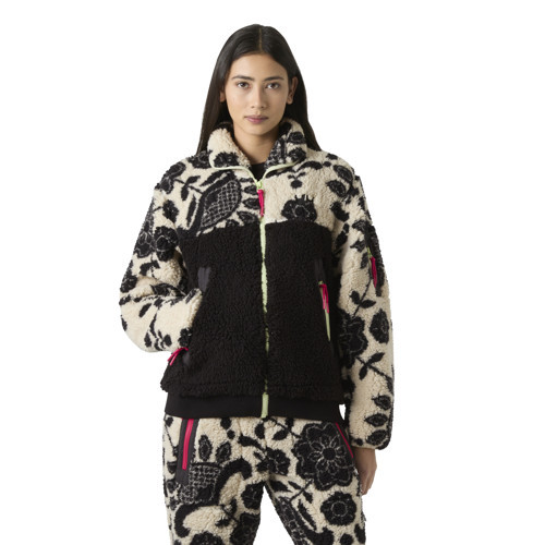 W Moonlit Pile Peluş Polar Mont Siyah Kadın Mont