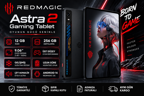 REDMAGIC Astra 2 Gaming Tablet 12GB + 256GB (REDMAGİC TÜRKİYE GARANTİLİ)