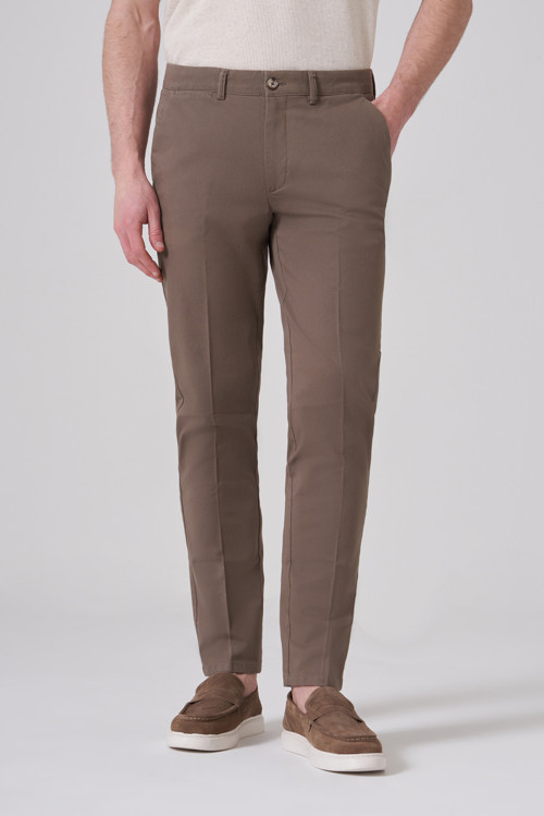 Erkek Bej Pamuk Trend Dynamic Fit Chino Pantolon