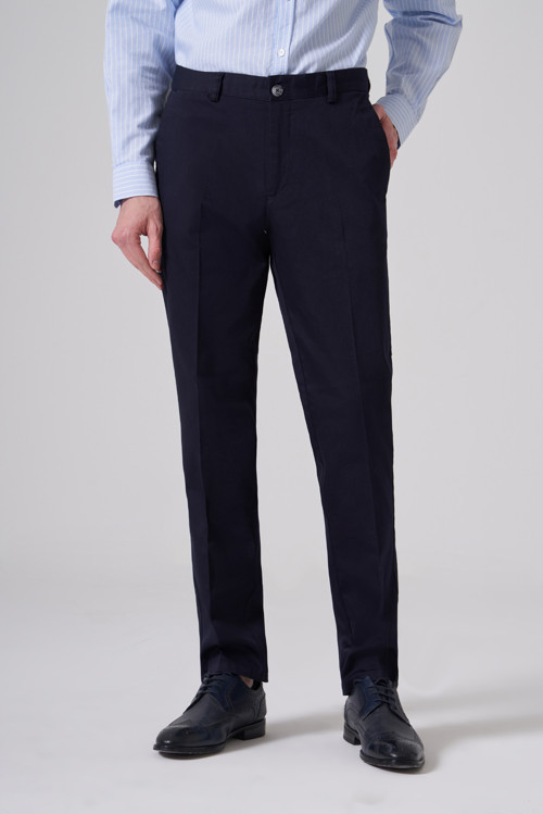 Erkek Lacivert Pamuk Trend Dynamic Fit Chino Pantolon