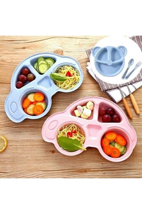 Bebekler İçin Araba Şeklinde Sevimli Mama Tabağı Çocuk Tabldot