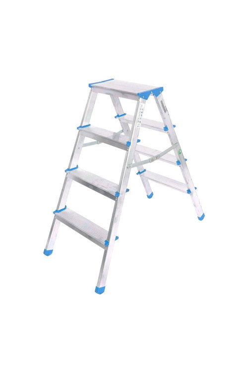 4+4 Çift Basamaklı Alüminyum Metal Merdiven Yükseklik = 92cm Baş Genişlik = 8cm Bx40
