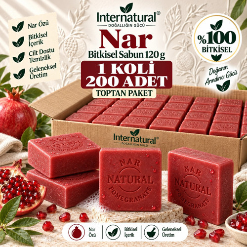Internatural Nar Bitkisel Sabun 120 g - 200 Adet (1 Koli)