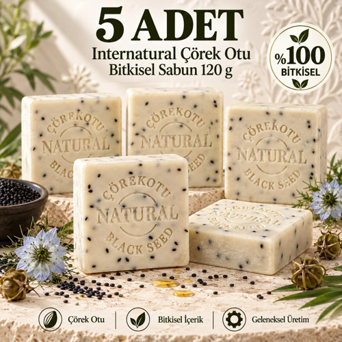 Internatural Çörek Otu Bitkisel Sabun 120 g - 5 Adet