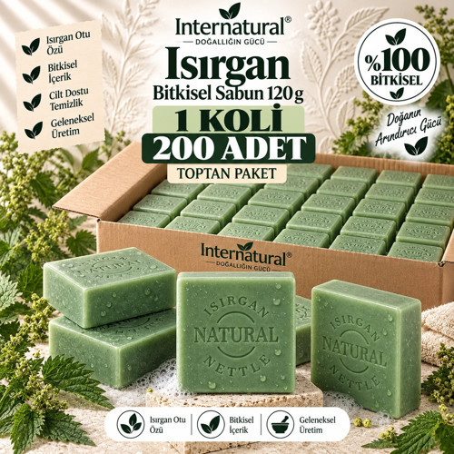 Internatural Isırgan Bitkisel Sabun 120 g - 200 Adet (1 Koli)