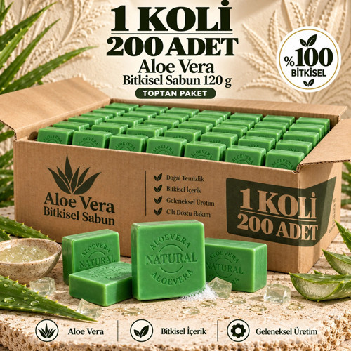 Aloe Vera Bitkisel Sabun 120 g - 200 Adet (1 Koli)